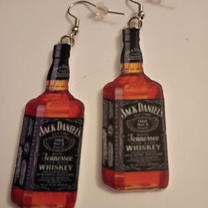 Jack Daniels Orange and Black Earrings